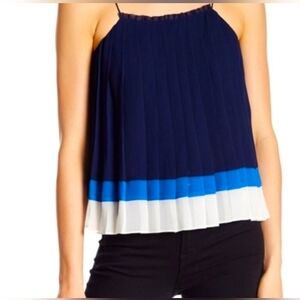 Joie Navy Pleated Colorblock Tank Top NWT Amzee